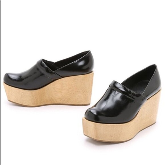 Rachel Comey Clogs Almer Platform in Black Leather - Picture 2 of 12